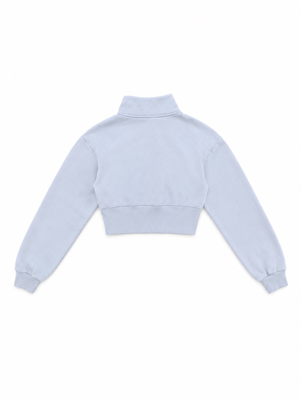 SKIMS Pale Blue Cropped Half-Zip Sweatshirt - Picture 2 of 3